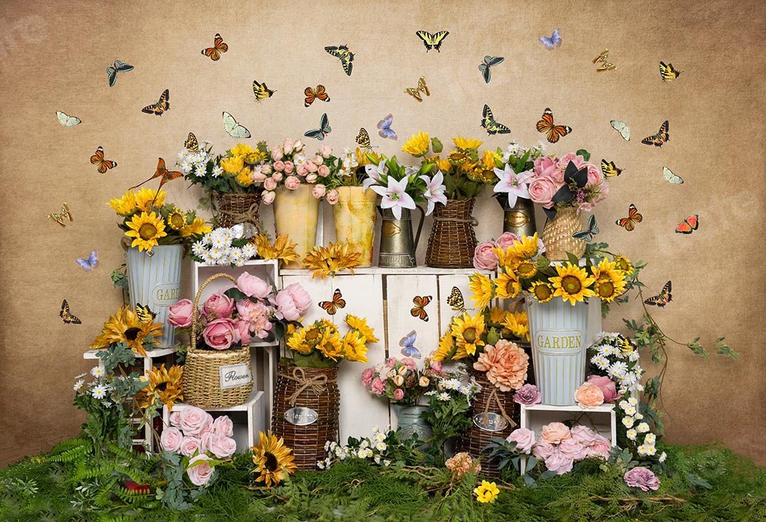 Kate Spring Flowers Butterfly Florist Backdrop Designed by Emetselch - Image 6
