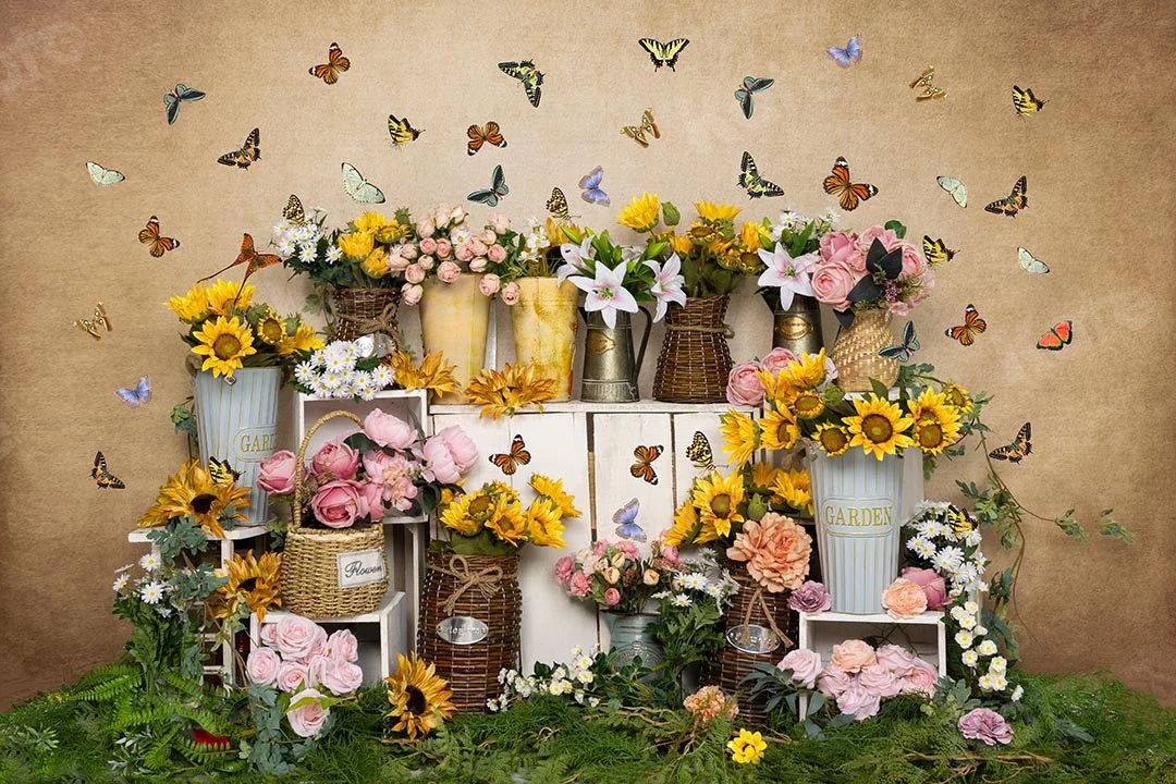 Kate Spring Flowers Butterfly Florist Backdrop Designed by Emetselch - Image 7