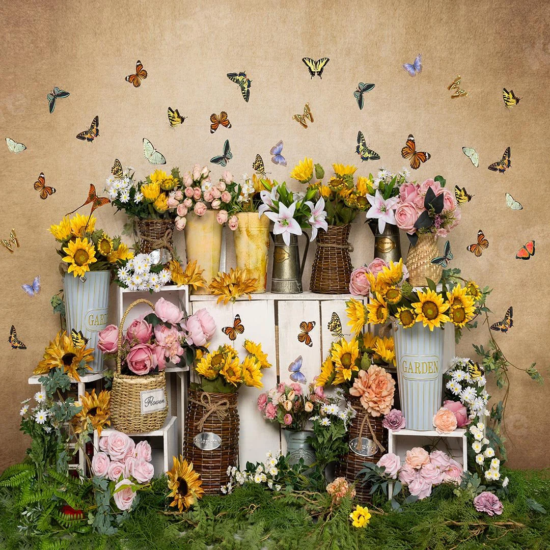 Kate Spring Flowers Butterfly Florist Backdrop Designed by Emetselch - Image 8