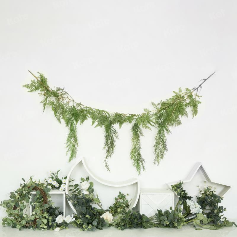 Kate Spring Green Plants White Backdrop for Photography - Image 2