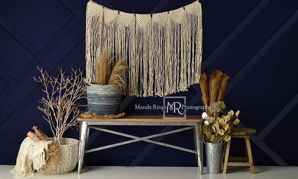 Kate Spring Modern Boho Navy and Gold Designed by Mandy Ringe Photography - Image 3
