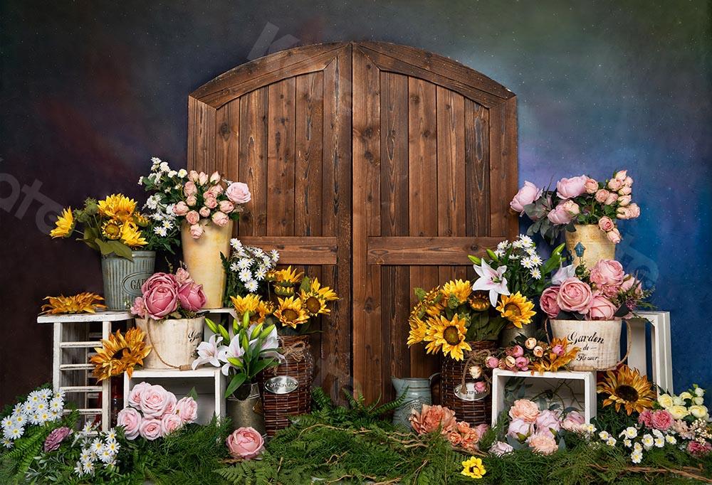 Kate Spring/mother's Day Flowers Shop Door Blue Backdrop Designed by Emetselch - Image 3