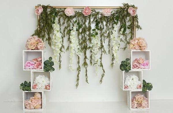 Kate Spring/Mother's Day Pink Floral Cube Backdrop Designed by Lisa B - Image 4