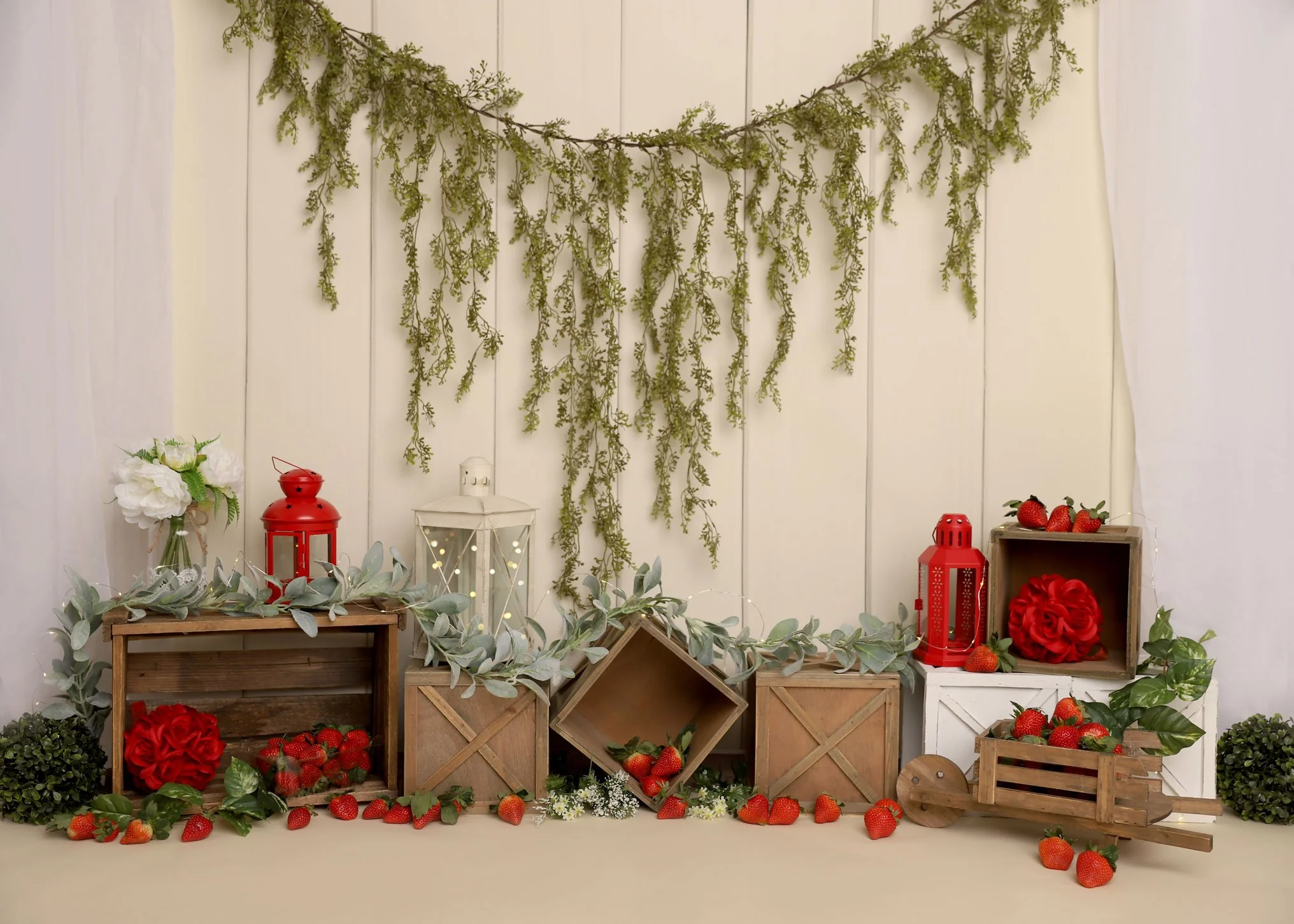 Kate Spring Strawberry Cake Smash Backdrop Designed by Melissa King - Image 2