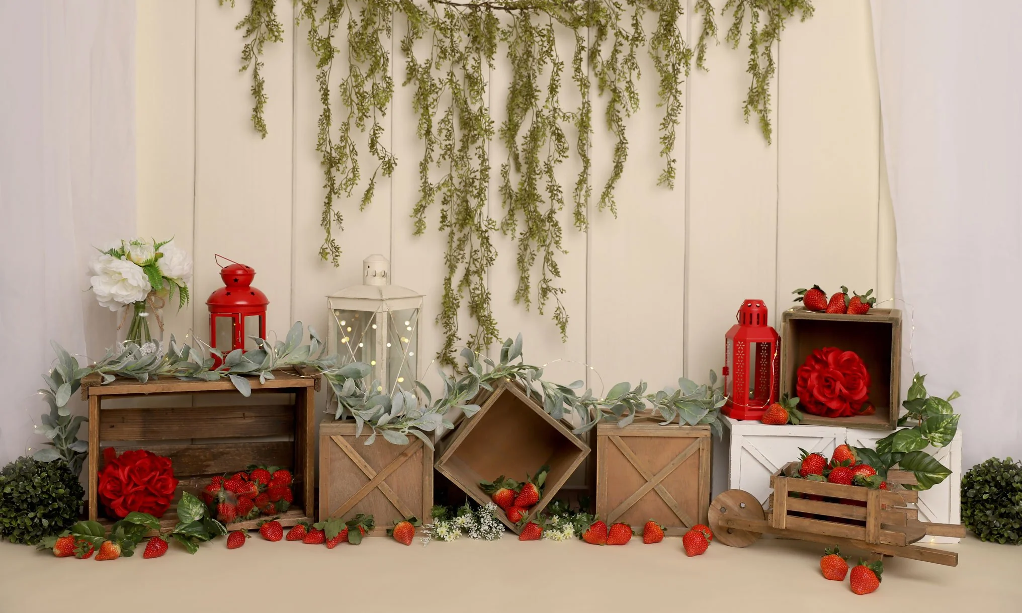 Kate Spring Strawberry Cake Smash Backdrop Designed by Melissa King - Image 3