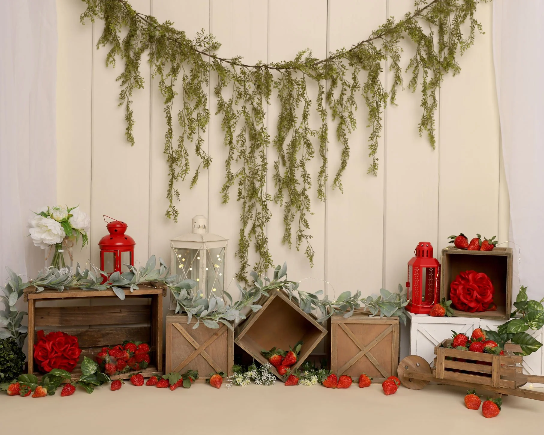 Kate Spring Strawberry Cake Smash Backdrop Designed by Melissa King - Image 5