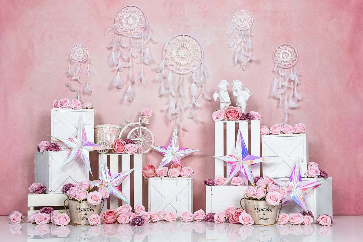 Kate Spring/valentine's Day Pink Boho Backdrop Designed by Emetselch - Image 3