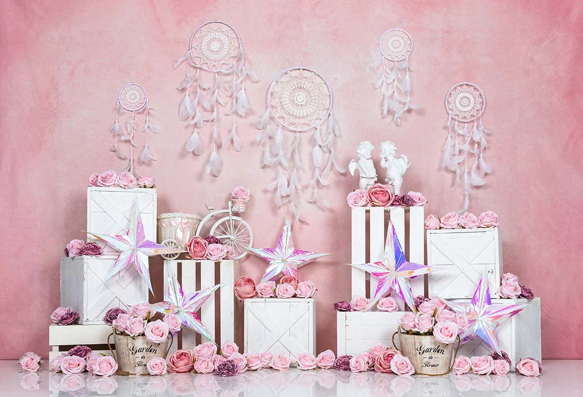 Kate Spring/valentine's Day Pink Boho Backdrop Designed by Emetselch - Image 4