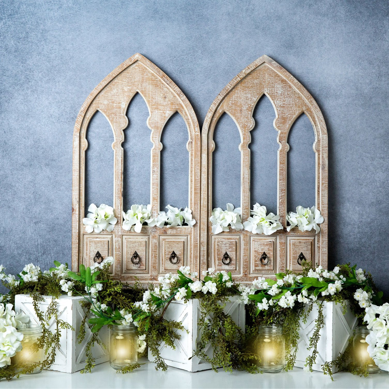 Kate Spring White Flowers Door Blue Backdrop Designed By Megan Leigh Photography - Image 3
