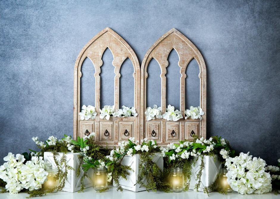 Kate Spring White Flowers Door Blue Backdrop Designed By Megan Leigh Photography - Image 4