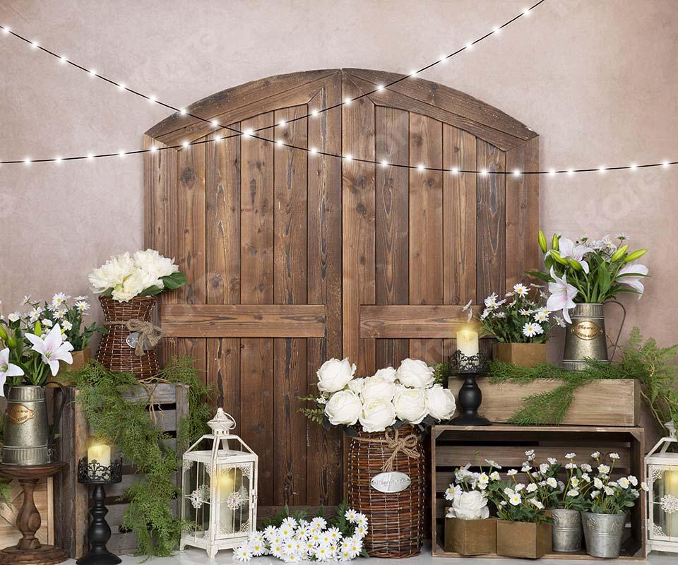 Kate Spring White Rose Flowers Door Pink Backdrop Designed by Emetselch - Image 5