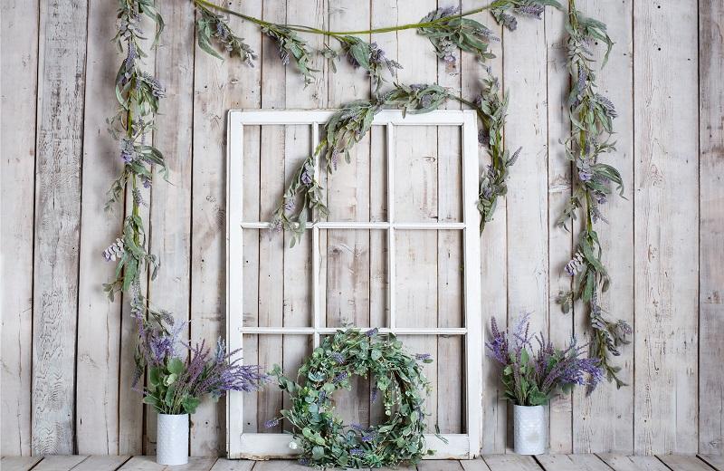 Kate Spring White Window Vine Wood Backdrop Designed by Rose Abbas - Image 2