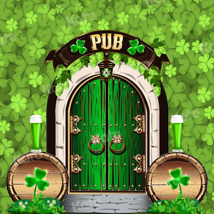 Kate St. Patrick's Day Shamrock Pub Door Backdrop for Photography - Image 3