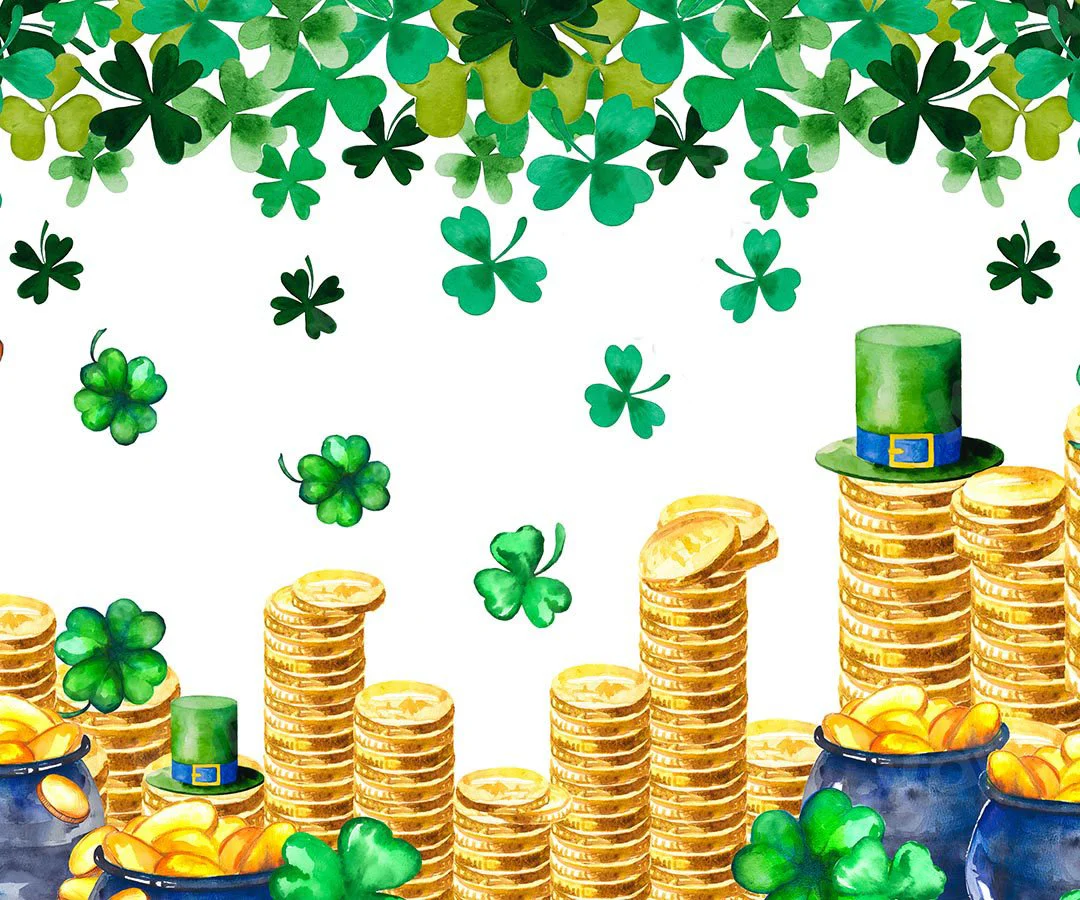 Kate St. Patrick's Day Shamrocks Gold Coin Backdrop Designed by Chain Photography - Image 5