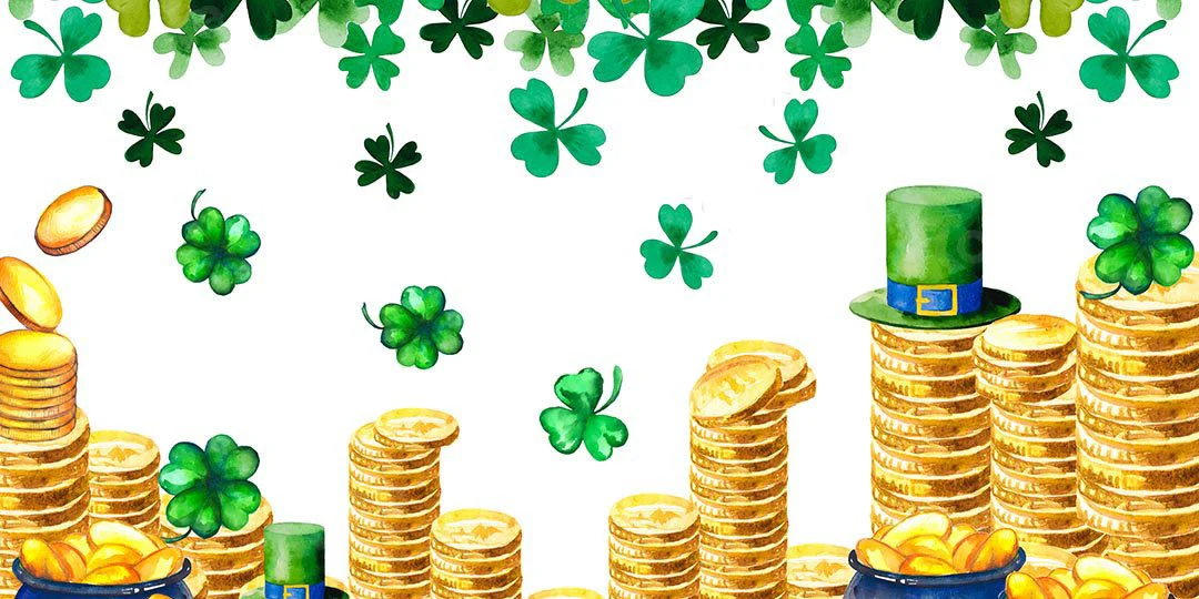Kate St. Patrick's Day Shamrocks Gold Coin Backdrop Designed by Chain Photography - Image 6