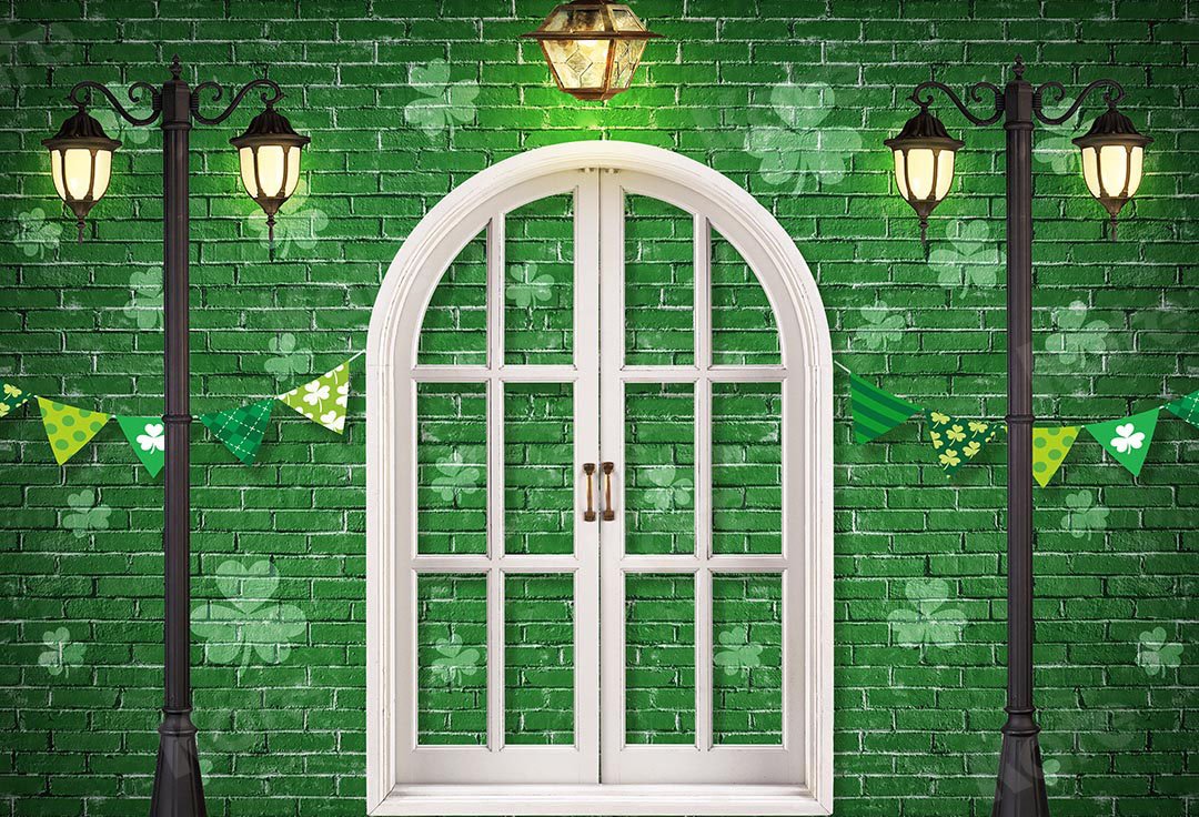 Kate St. Patrick's Day Shamrocks Window Backdrop Designed by Chain Photography - Image 3