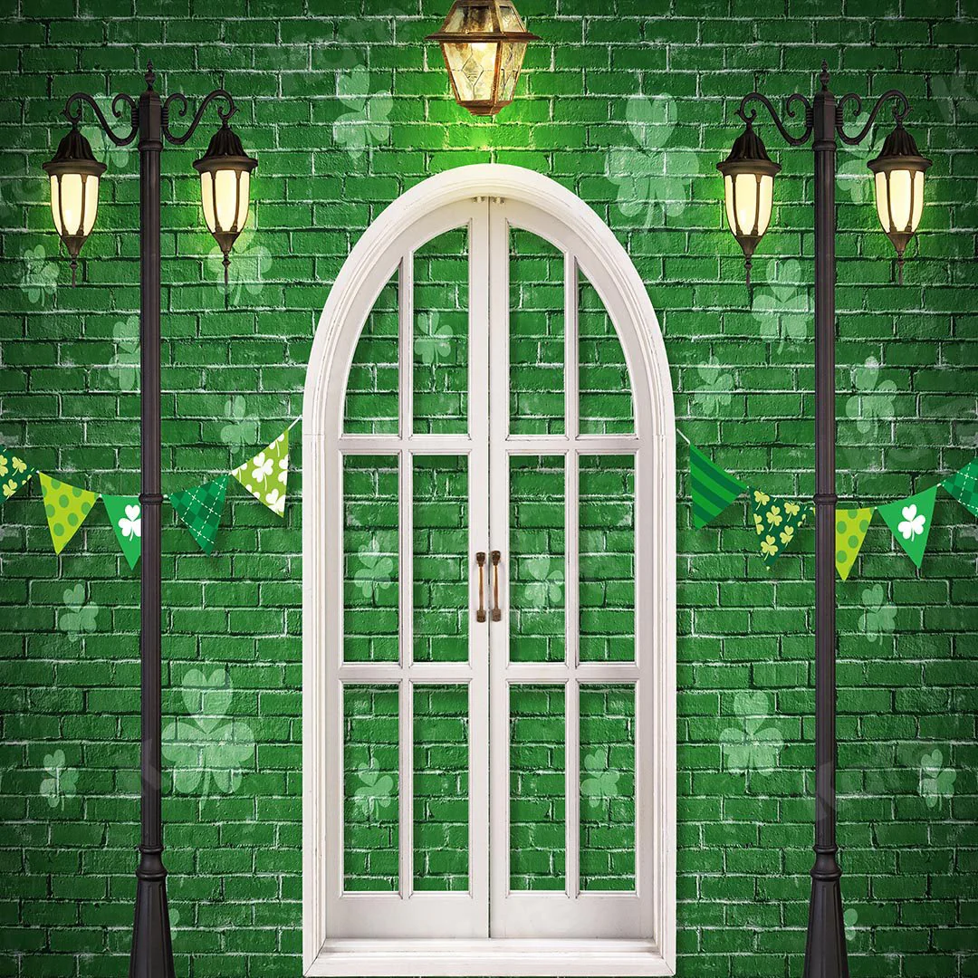 Kate St. Patrick's Day Shamrocks Window Backdrop Designed by Chain Photography - Image 4