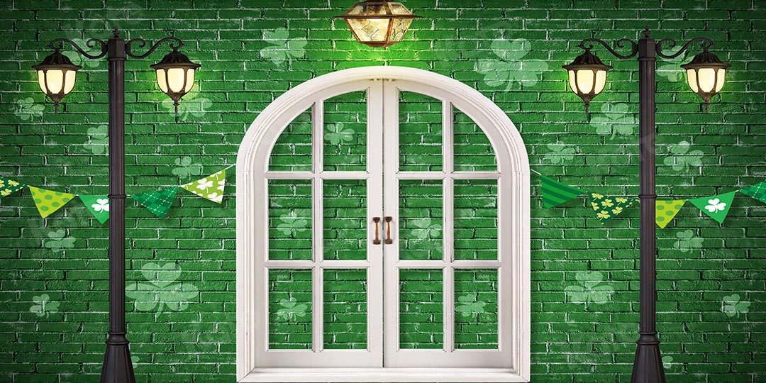 Kate St. Patrick's Day Shamrocks Window Backdrop Designed by Chain Photography - Image 6