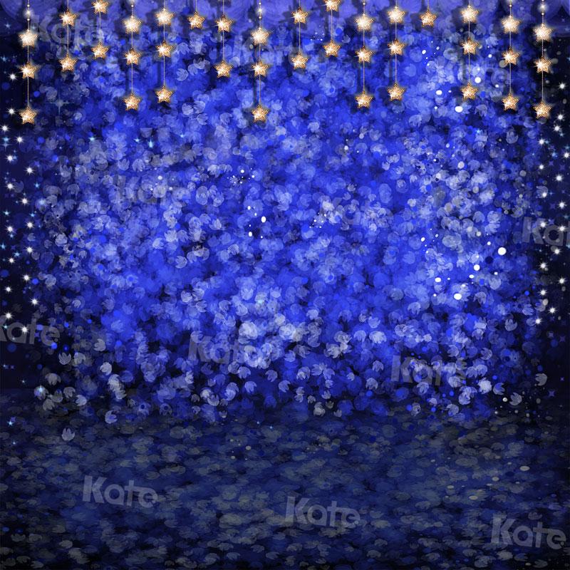 Kate Starry Night Blue Flowers Backdrop for Photography - Image 4