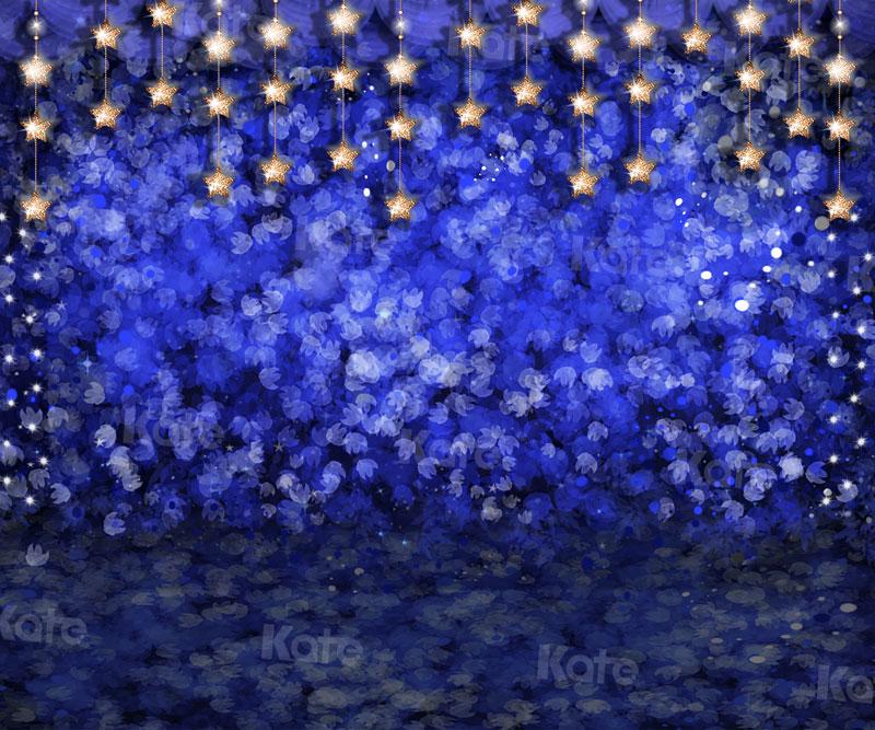 Kate Starry Night Blue Flowers Backdrop for Photography - Image 5