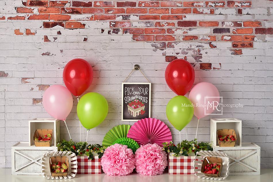 Kate Summer Strawberry Birthday Backdrop Designed by Mandy Ringe Photography - Image 2