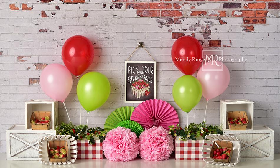 Kate Summer Strawberry Birthday Backdrop Designed by Mandy Ringe Photography - Image 3