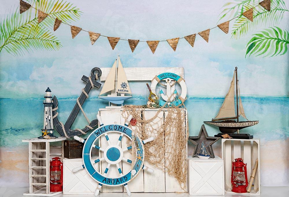 Kate Summer Beach Sailor Sailing Backdrop Designed by Emetselch - Image 3