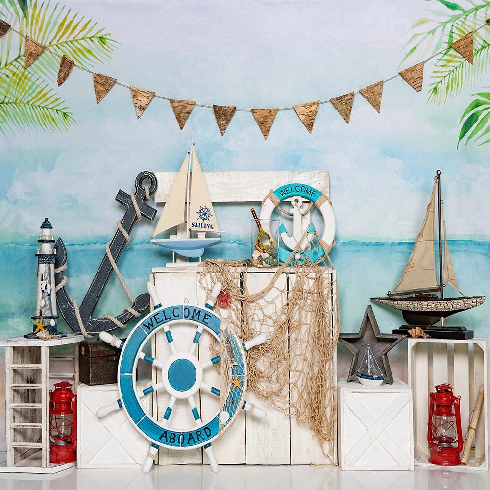 Kate Summer Beach Sailor Sailing Backdrop Designed by Emetselch - Image 5