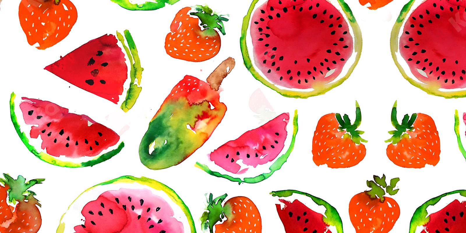 Kate Summer Watermelon Strawberry Ice Cream Backdrop Designed by GQ - Image 2