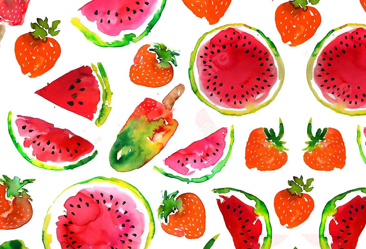 Kate Summer Watermelon Strawberry Ice Cream Backdrop Designed by GQ - Image 3