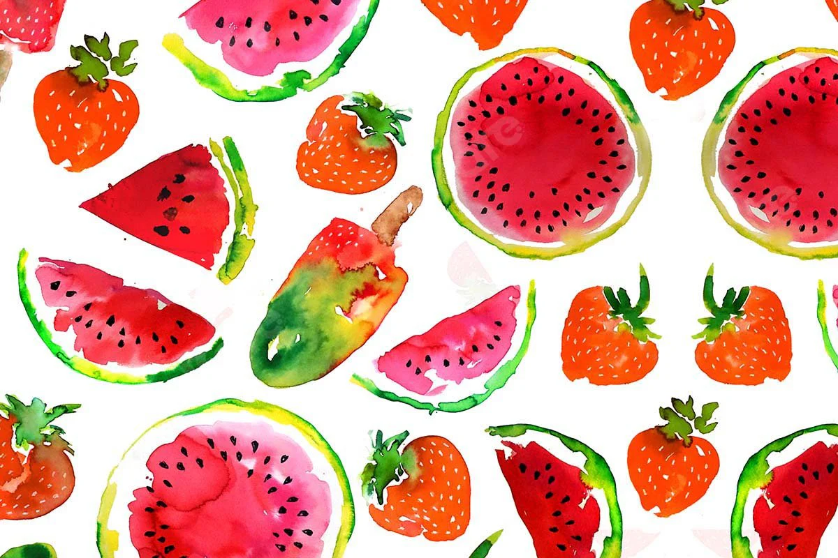 Kate Summer Watermelon Strawberry Ice Cream Backdrop Designed by GQ - Image 4