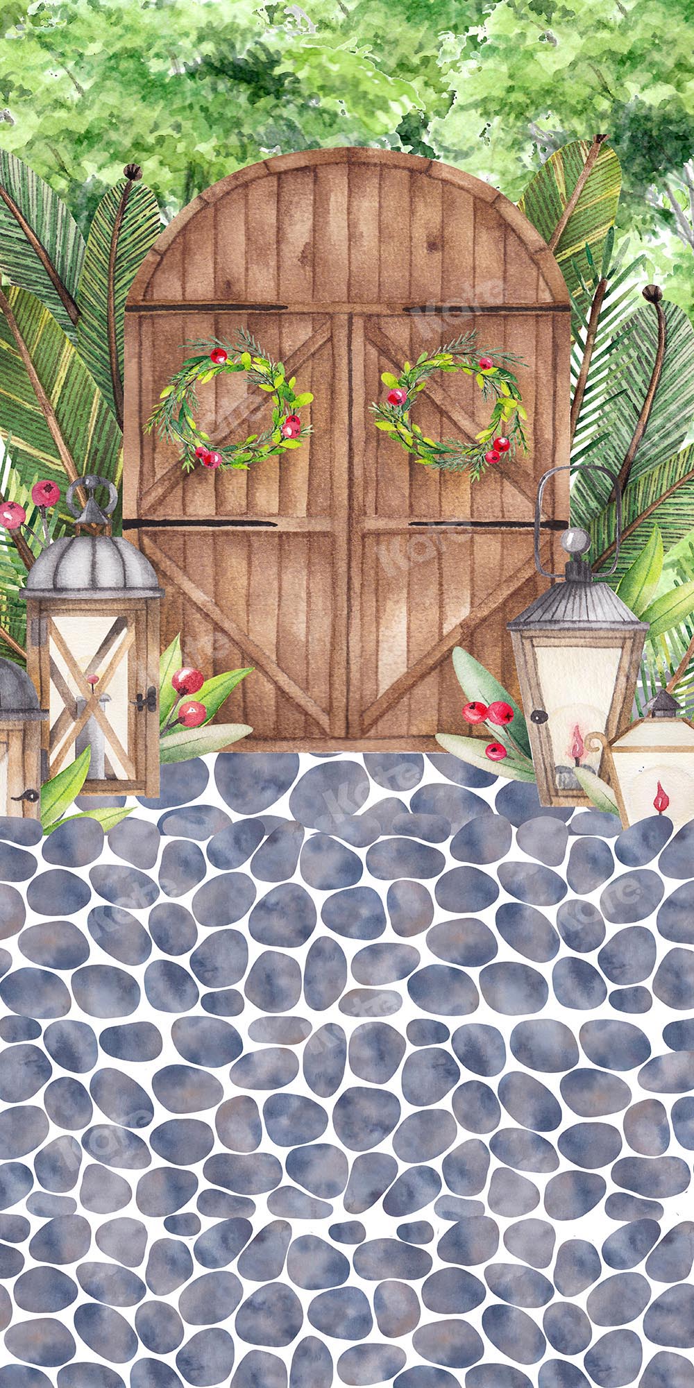 Kate Sweep Garden Door Stone Floor Backdrop Designed by GQ - Image 2