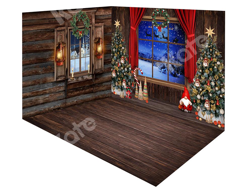 Kate Christmas Trees Indoor Windows Backdrop Room Set - Image 2