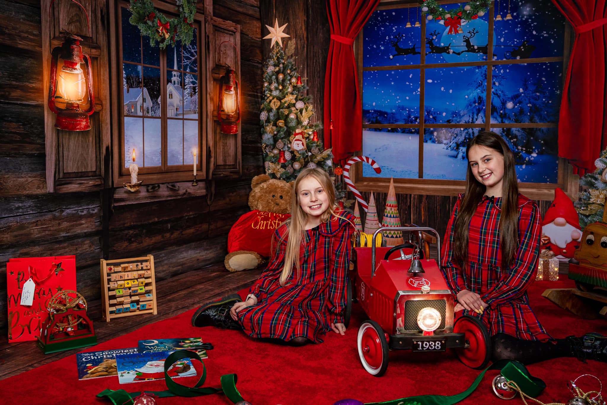 Kate Christmas Trees Indoor Windows Backdrop Room Set - Image 6