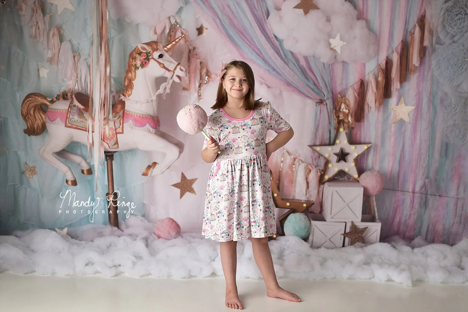Kate Unicorn Carousel Dreams Backdrop Designed by Mandy Ringe Photography - Image 4