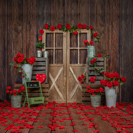 Kate Valentine's Day Rose Wood Door Backdrop Designed by Emetselch - Image 7
