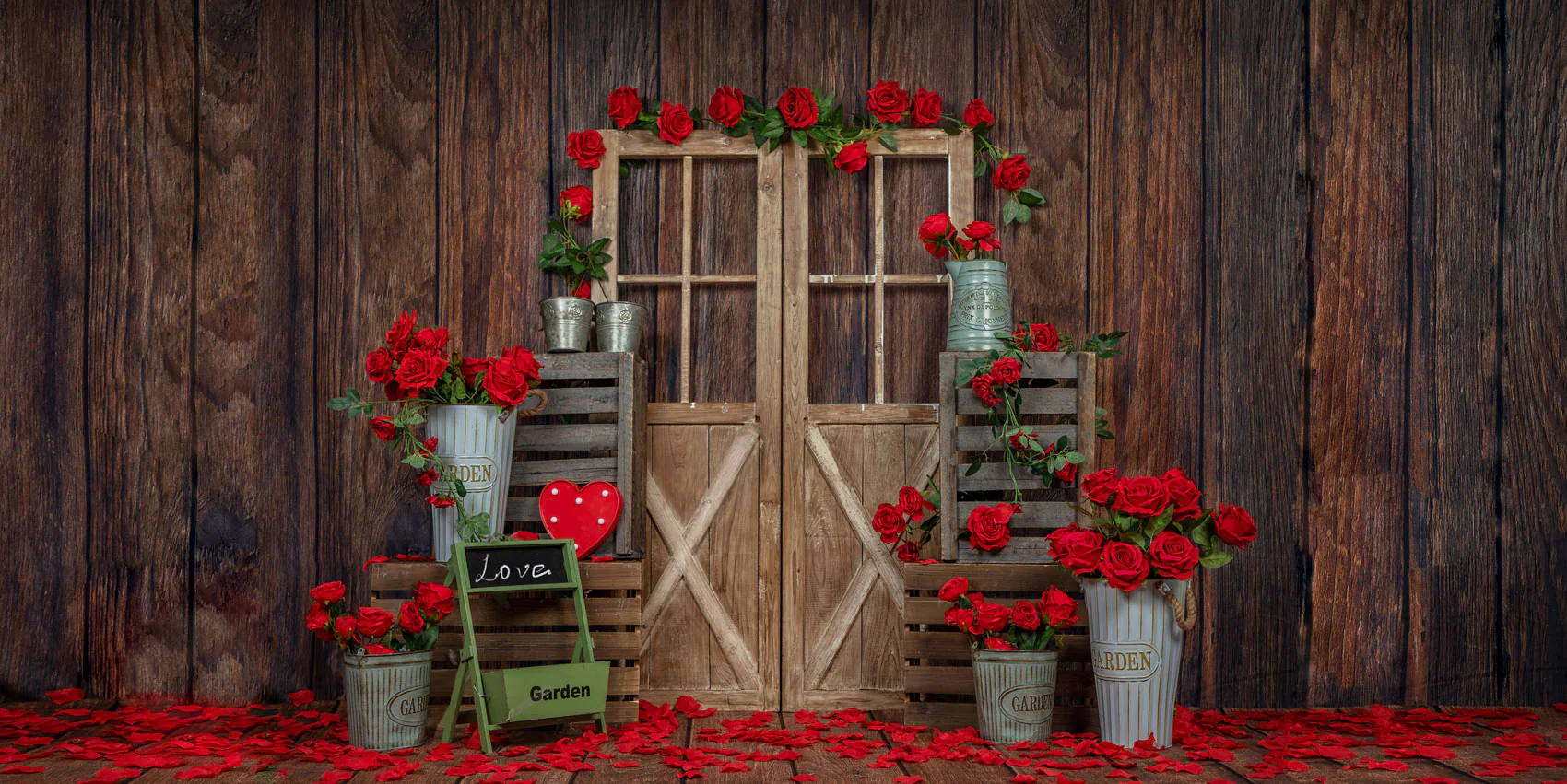 Kate Valentine's Day Rose Wood Door Backdrop Designed by Emetselch - Image 8