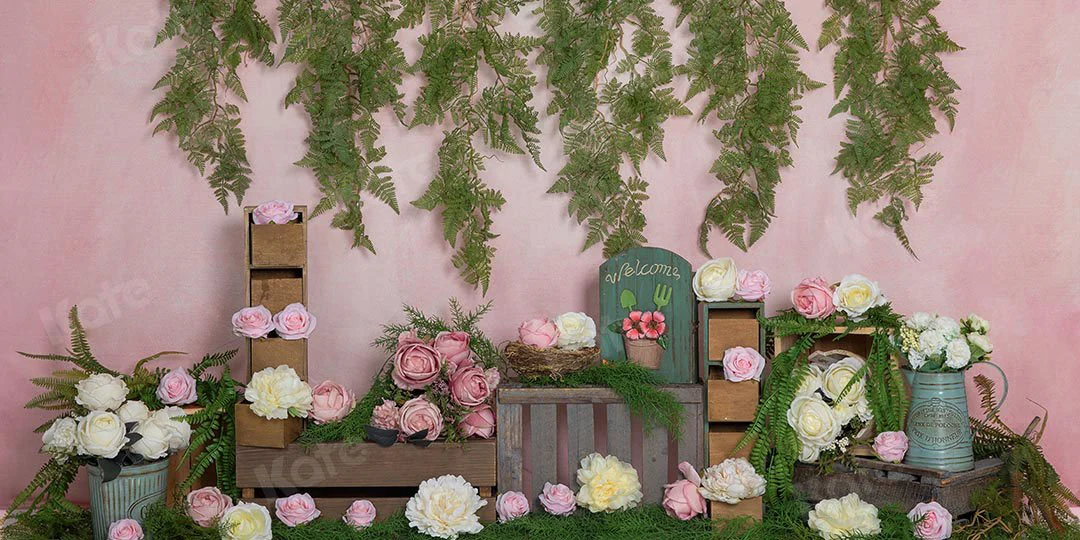 Kate Valentine's Day Roses Vines Pink Backdrop Designed by Emetselch - Image 5