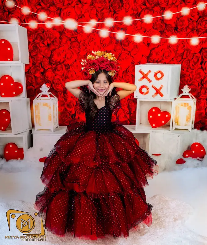 Kate Valentine's Day Roses Wall Xoxo Backdrop for photography - Image 3