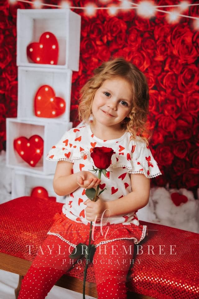 Kate Valentine's Day Roses Wall Xoxo Backdrop for photography - Image 4