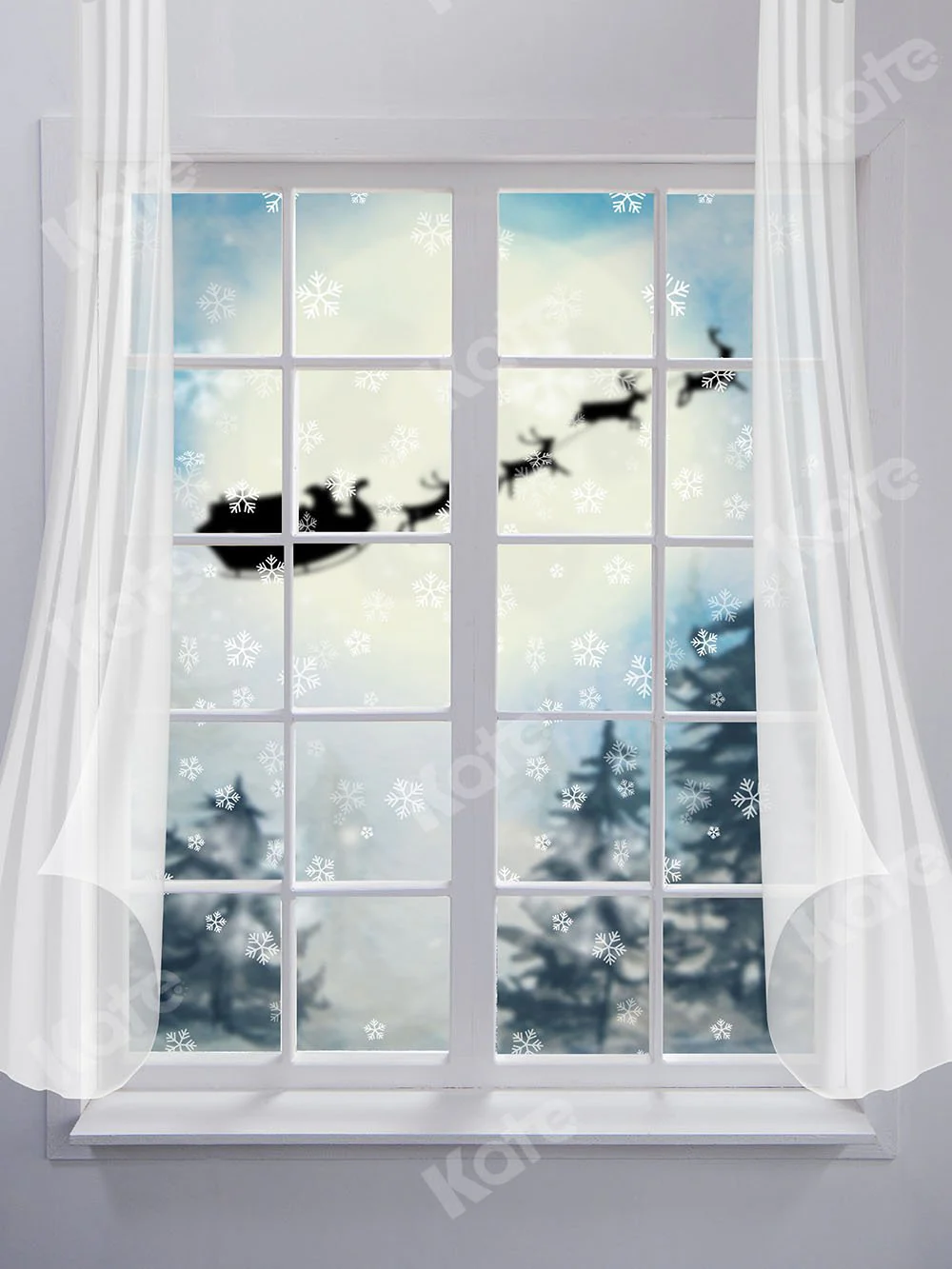 Kate White Winter Window Christmas Backdrop Designed by Chain Photography - Image 2