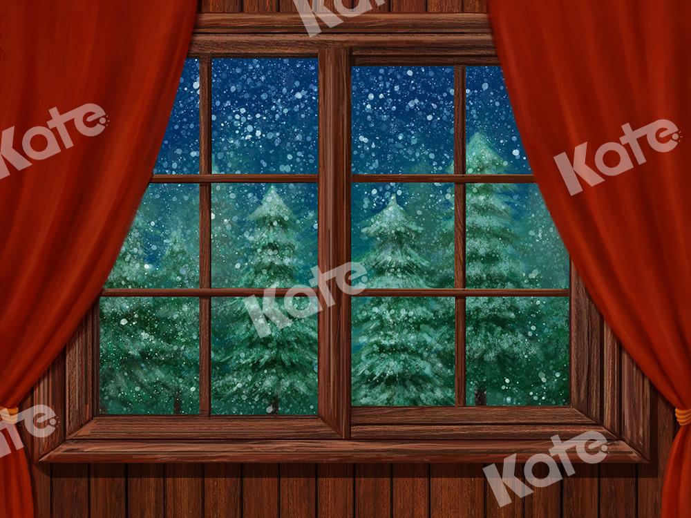 Kate Christmas Window Snow Night Backdrop Designed by Jia Chan Photography - Image 2