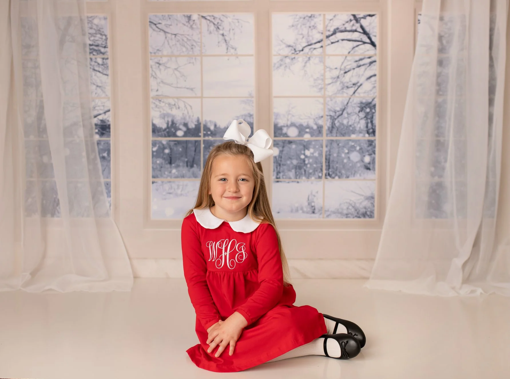 Kate Window Backdrop Winter Snow Garden Designed by Emetselch - Image 5