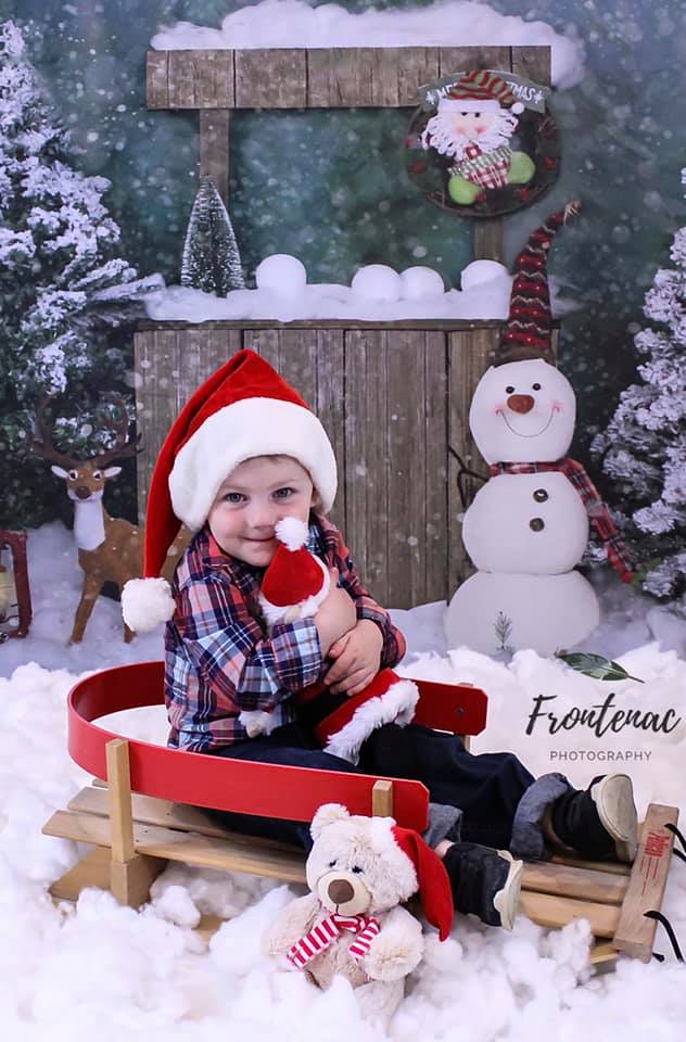 Kate Winter Christmas Backdrop with Snowman for Portrait Designed by Jia Chan Photography - Image 4
