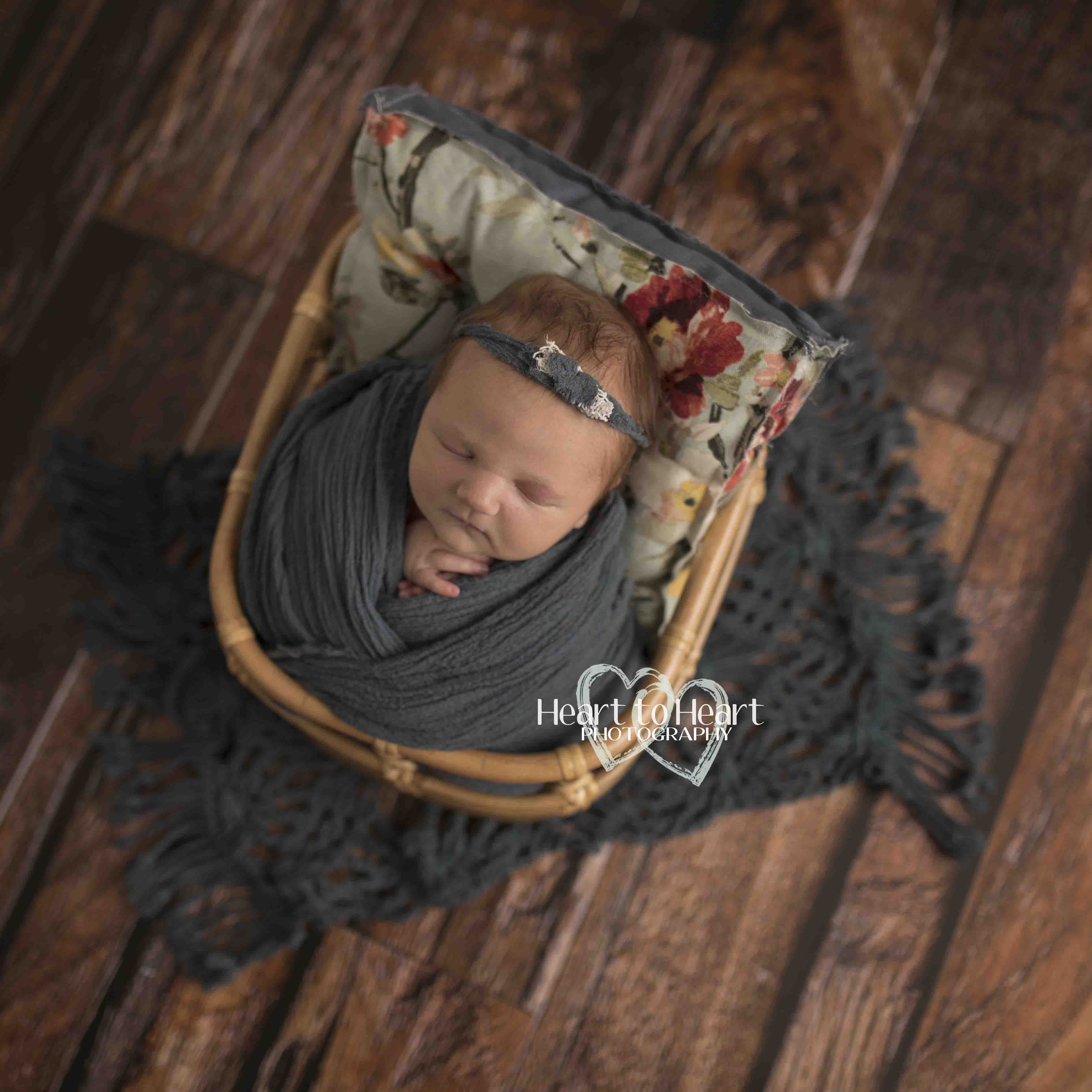 Kate Dark Brown Vintage Wood Newborn Vinyl Backdrop - Image 3