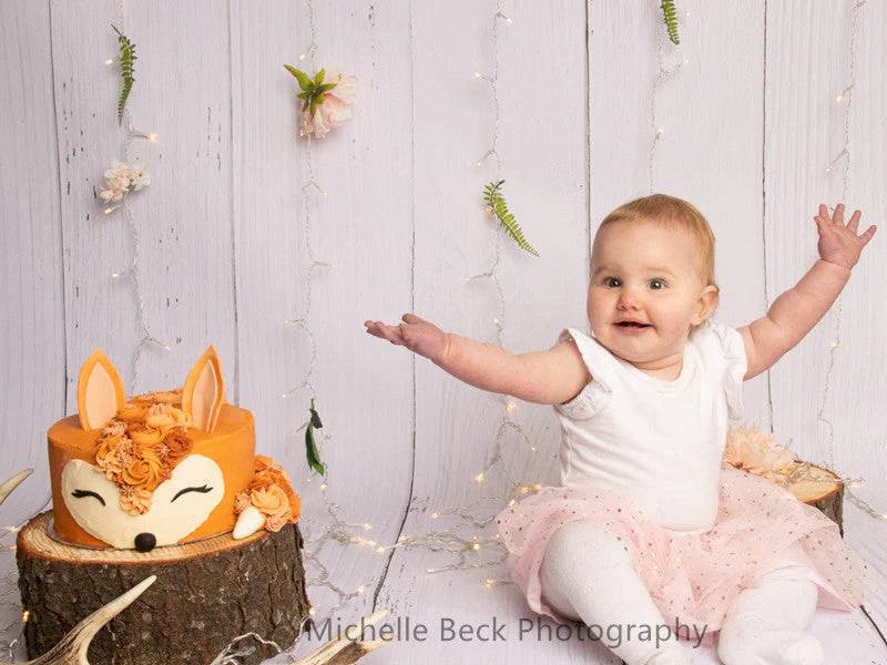 Kate White Wood Newborn Vinyl Backdrop - Image 3
